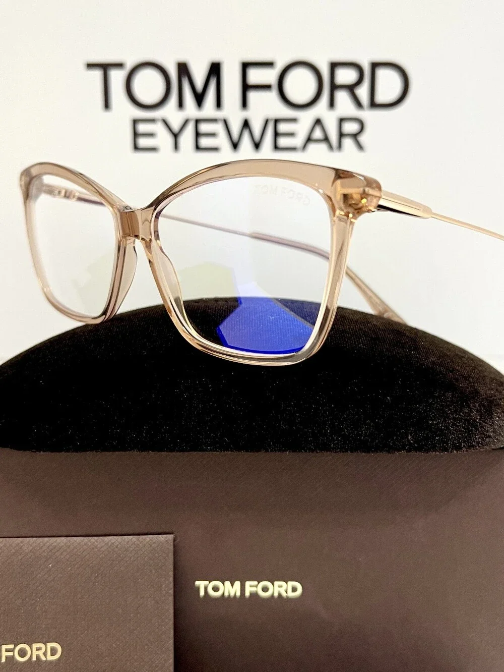 Tom Ford TF5687-B 045 Translucent Brown Eyeglasses / Authentic Luxury Designer